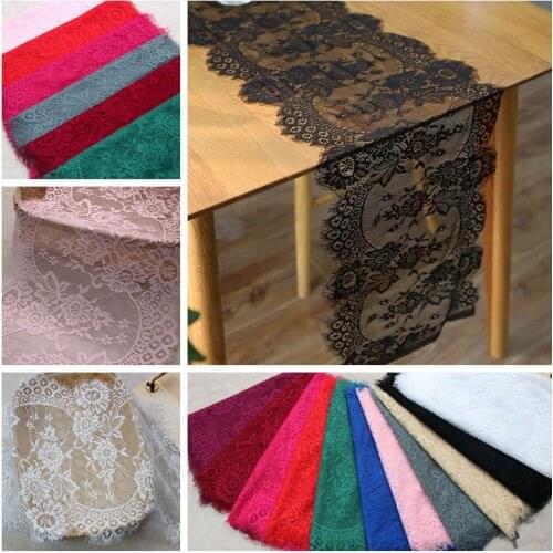 3Meters/Lot Soft Eyelash Lace Fabric Trim DIY Clothing Home Table Decoration Fabric RS2551