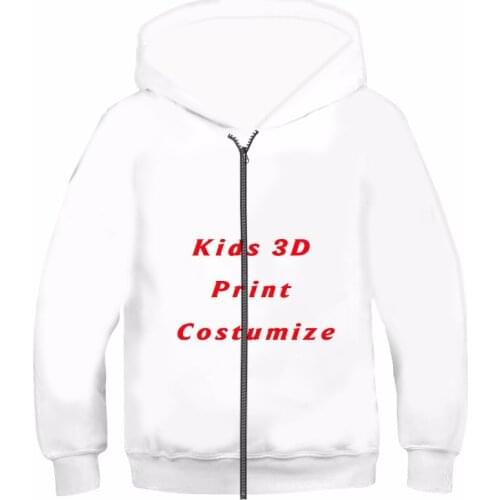 3D Print Customize DIY Kids Zip Hoodies boy Unisex DIY sweatshirt Any Color Picture Men hooded Plus Sizes movie star hoodies