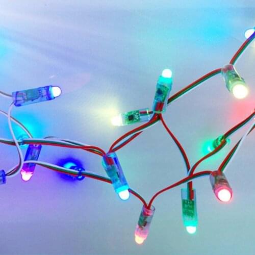 DC 5V 50PCS WS2811 RGB Full Color 12mm Pixels Digital Addressable LED String Light Birthday Party Garden Curtain Decororation