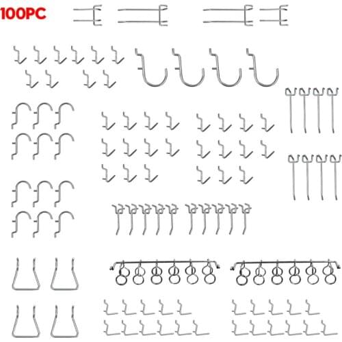 Areryoushop 100PCS Pegboard Hook Assortment Variety Set Garage Storage Shelf Hanger