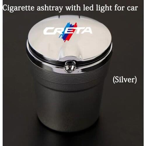 Car Ashtray With Led Lights With Logo Creative Personality Car Supplies for Hyundai creta car accessories