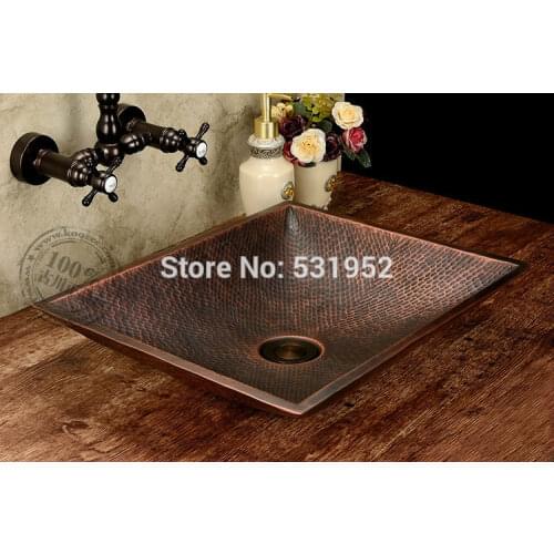 Free Shipping Fashion wash basin, Rectangular Basin, Handmade Copper Sink,Antique Bronze Basin,Brass Countertop Basin, Wholesale