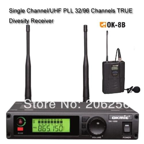 Free shipping OK-1000 8B Professional UHF/PLL true diversity wireless microphone system wireless body-pack Lavalier transmitter