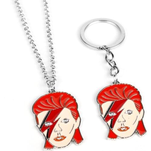Sane David Bowie Keychain Keyring Music Band Rock Singer Metal Enamel Key Chains For Men Women Car Bag Key Ring Holder