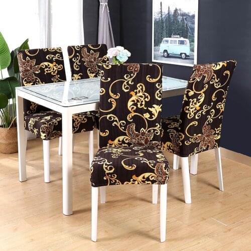 Boho pattern printed stretch chair cover for dining room office banquet chair protector elastic material armchair cover chair