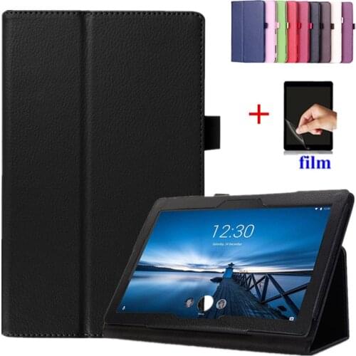 Litchi Style Case For Lenovo Tab2 A8 PU Leather Stand Protective Tablet Case Cover For Lenovo Tab 2 A8-50 A8-50F A8-50LC 8"+film