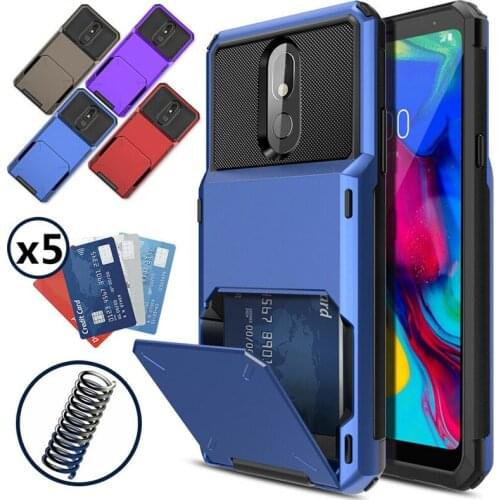 Case for LG Stylo 5/ 5+/ 5 Plus 5V Stylo 4 K40 Case Wallet 5-Card Pocket Credit Card Holder ID Slot Protective Cover For Stylo4
