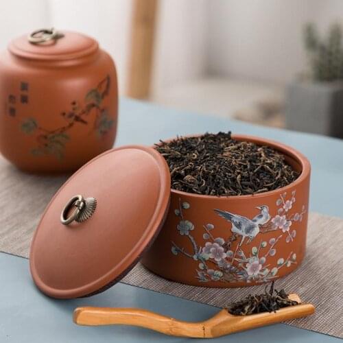 Purple Clay Tea Caddy Large Ceramic Sealed Pot Tea Caddy Pu'er Tea Wake-up Tea Caddy
