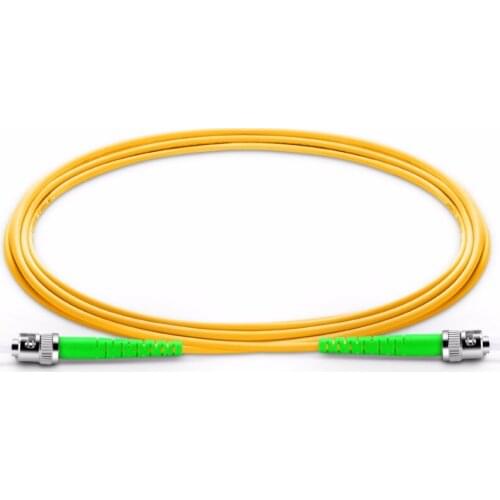 FirstFiber 15m ST APC to ST APC G657A Fiber Patch Cable, Jumper, Patch Cord Simplex 2.0mm PVC OS2 SM Bend Insensitive
