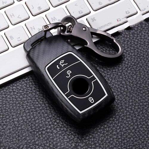 Carbon Car Key Case Cover Car Styling For Mercedes for Benz W203 W210 W211 W202 W204 W205 W212 W124 Key Bag Holder