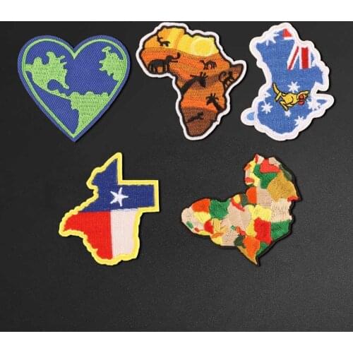World map, map of different countries Embroidered Patches Army Military Patches Emblem Appliques DIY Clothing accessories