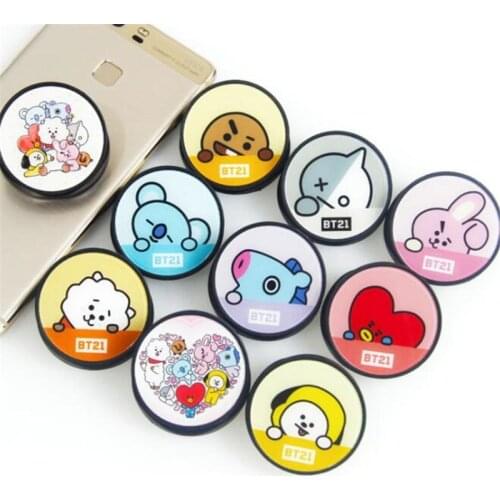 Korean Cartoon Sheep Bear Expanding Stand Mount Phone Socket Fold Mobile Smartphones Pocket Desktop Bracket Phone Stand Holder