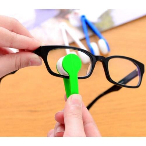 HOT! 5 Colors Mini Microfiber Two-side Sunglasses Brush Eyeglass Cleaner Brush Spectacles Rub Cleaner Glasses Clean Tool Brush