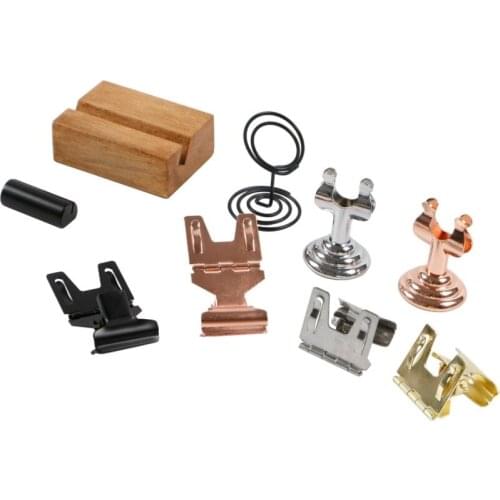 Metal Stainless Steel Sign Rider Clips Wooden Label Holder Picture Tag Tabletop Pop Card Clip Stand Price Display Racks Bracket