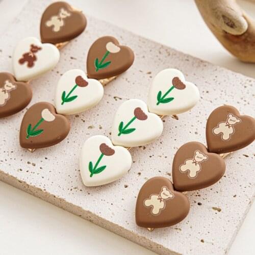 Fashion Hair Accessories For Women Girls Korean Style Elegant Popular Pretty Lovely Sweet Tulip Flower Cartoon BearBaby Hairpins