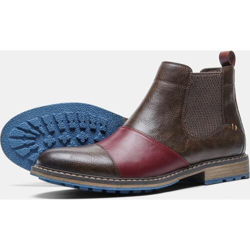 7-13 Mens Chelsea Boots 2021 Brand Comfortable Fashion Leather Men Boots