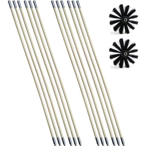 Dryer Vent Cleaning Kit 24 Feet Drier Duct Lint Brush Cleaner Tools Rotary System Working with or Without Drill