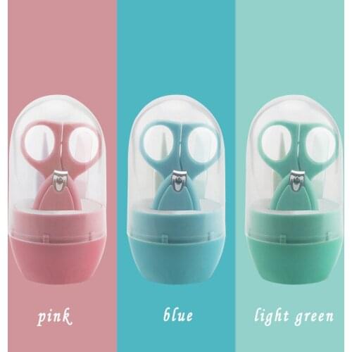 4PCS/Set Newborn Health Care Kit Baby Nail Care Kit Baby Finger Pruner Scissors Nail Clippers Travel Storage Box Baby Products