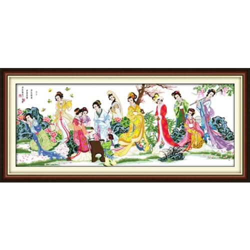 Dream of Red Mansions cross stitch kit people 18ct 14ct 11ct count print canvas stitches embroidery DIY handmade needlework