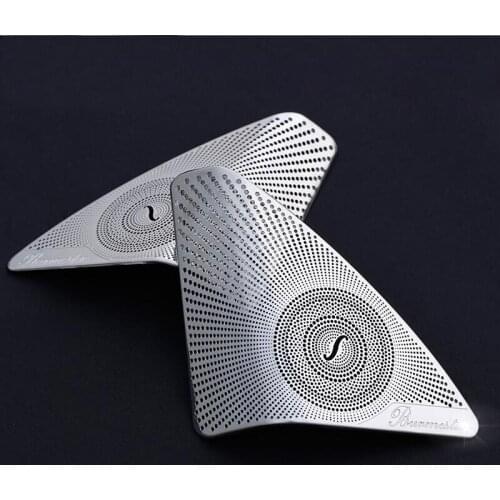 Stainless Steel Car Door Audio Speaker sequins Cover Trim sticker for Mercedes Benz C-Class C180 C200 W205 styling 2015