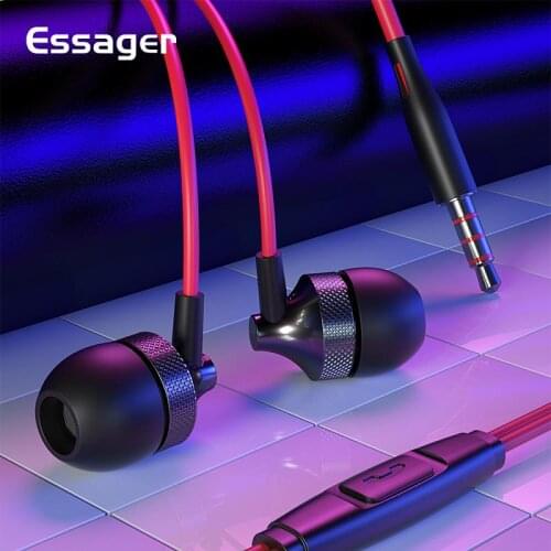 Essager 3.5mm In-ear Wired Earphones For Samsung Huawei Redmi Phone Stereo Bass Sound Headset With Microphone Headphone