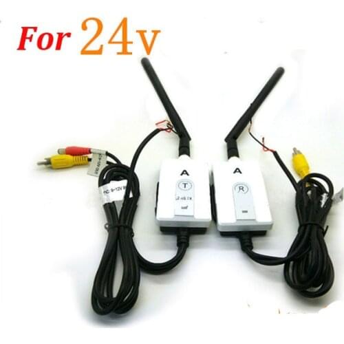 NEW 2.4G Wireless Color RCA Video Transmitter and Receiver For 24V truck Vehicle Car Rear view Monitor DVD to Reverse Camera