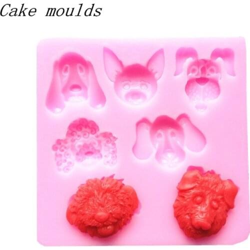 Wholesale Silicone mold K287 Mini Dogs shape Decoration Fondant cake mold chocolate mold Free shipping