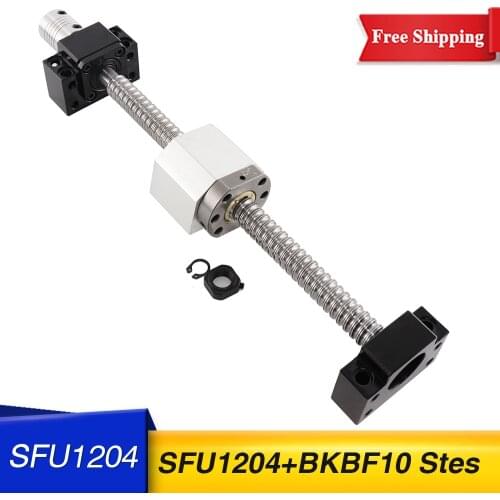 SFU1204 Ball Screw 200 250 300 350 400 mm+ BK12 BF12 + Clutch Ball Screw + Nut Shell