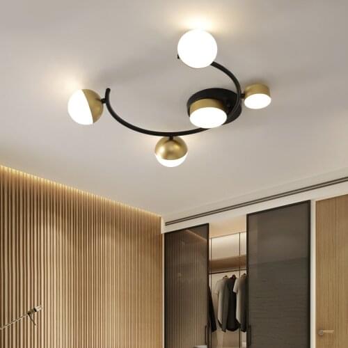 New Led Ceiling Chandelier Light For Living Room Bedroom Home Lamp Modern Nordic Design Black Gold Remote Control Dimmable