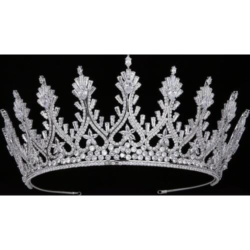 Tiaras and Crown HADIYANA Luxury New Wedding Cubic Zirconia Headdress Bride Headband Hair Accessories BC5992 Corona Princesa