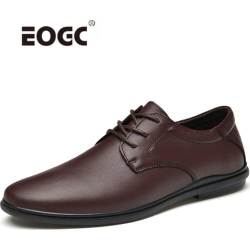 Natural Leather Men Shoes Flats Lace Up Outdoor Anti-slip Casual Shoes Waterproof Autumn Walking Shoes Men Zapatos Hombre