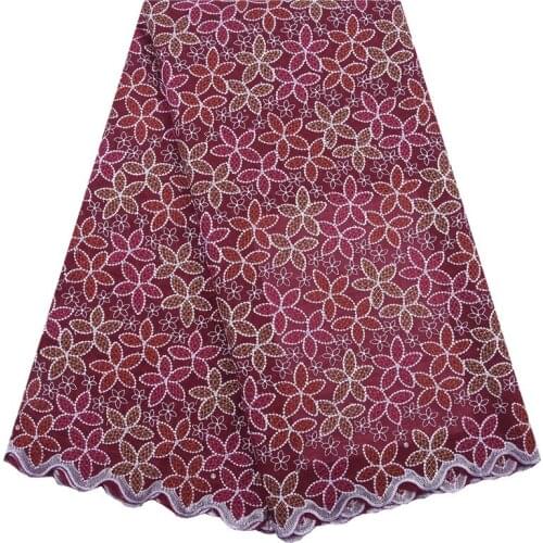 Zhenguiru High Quality Colorful Embroidery Swiss Voile Fabric Beautiful African Fabric Cotton Nigerian Fabric For Wedding A2130