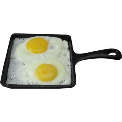 High quality 14CM Flat bottom real cast iron fried eggs new fashioned manual no coating pan square frying eggs