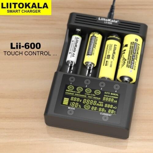 Liitokala Lii-600 Lii-S8 Lii-500 Lii-PD4 Lii-500S LCD 3,7 V 18650 18350 18500 21700 14500 26650 AA NiMH Lithium battery charger