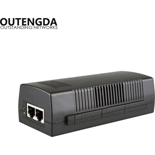 1000Mbps Gigabit Single Port 48-56V 30W Network PoE Injector Mode A 12+ 36- Endspan Power Over Ethernet with IEEE802.3at