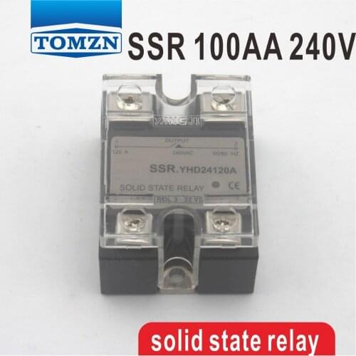 100AA SSR input 90-250V AC load 12-240V AC single phase AC solid state relay