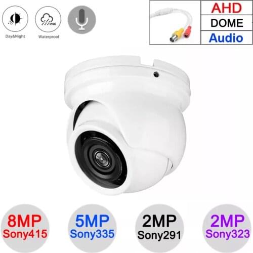 12pcs Infrared Leds 5mp,4mp,2mp White Outdoor Face Detection IP66 Mini Dome Hemisphere Surveillance Security AHD CCTV Camera