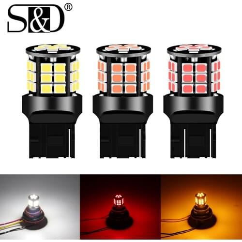 2pcs T20 7440 W21W W21/5W 7443 Led Bulb LED Bulbs Car Brake Reverse Light Lamp Turn Signal Light White Red Yellow 12V