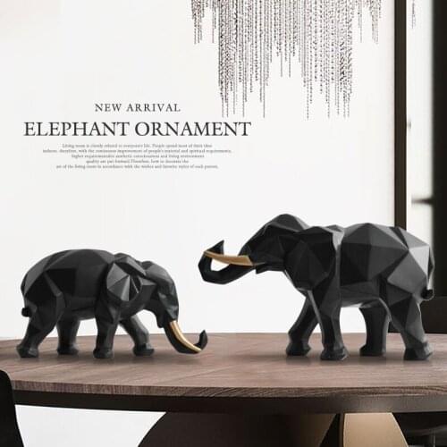 Elephant Figurine 2/set Resin For Home Office Hotel Decoration Tabletop Animal Modern Craft India White Statue Decor Christmas