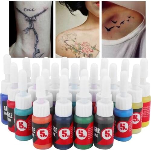 25Pcs Natural Plant Microblading Coloring Tattoo Inks Set Eye Eyebrow Body Tattoo Longlasting Pigment Ink For Professional Use