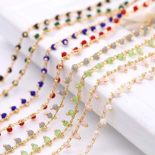 5 Meters New Fahion Stylish Color 3mm Crystal Chain DIY Jewelry Handmade Beaded Chain Earrings Daily Jewelry Material