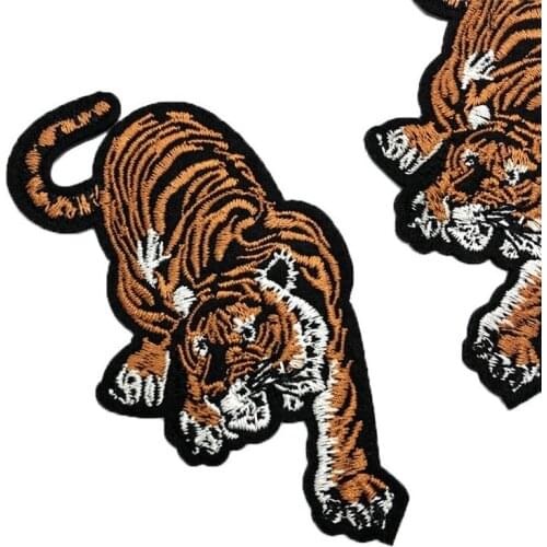 30pcs/lot Embroidery Patch Tiger Clothing Decoration Sewing Accessories Craft Diy Iron Heat Transfer Applique