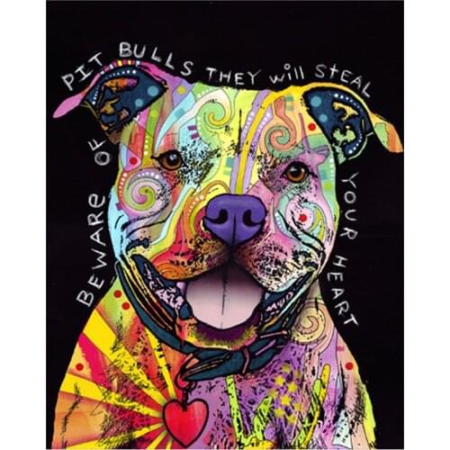 5D DIY Handmade Art Christmas Mosaic Painting Full Diamonds Colorful Bulldog Home Decoration Wall Gift Diamond Painting FC606