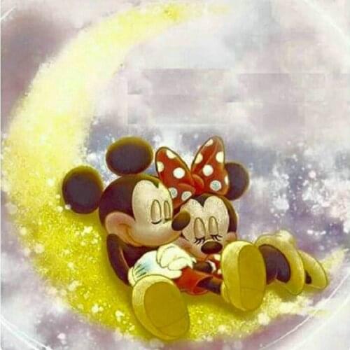 5D DIY Diamond Painting Cross Stitch Kits Full Square Diamond Embroidery Cartoon Mickey Minnie Mouse Rhinestone Mosaic Pattern