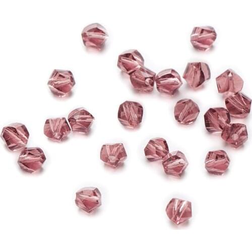 50 Piece Purple Twisted Cut Faceted Crystal Glass Spacer Beads For Handmade Bracelet Necklaces DIY Jewelry Making 6-10mm
