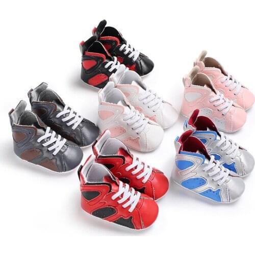 Spring and Autumn 0-1 years old baby high to help breathable casual sports soft bottom shoes non-slip baby toddler shoes