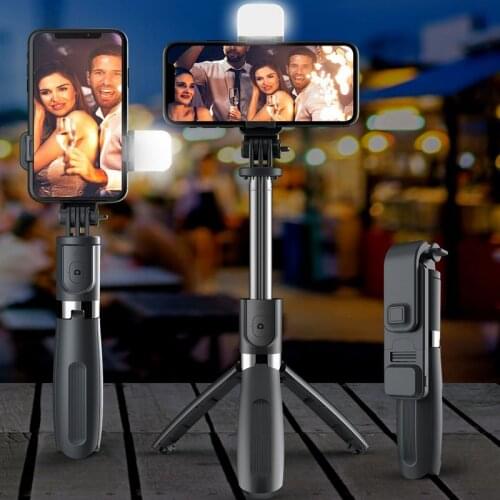 L02S 1m Long Bluetooth Selfie Stick For Holder for Phone Multifunctional Live Desktop Triangle Stand Tripod for Phone