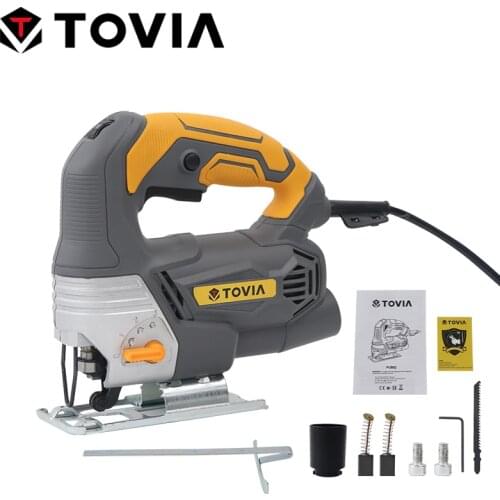 TOVIA Electric Jigsaw Rechargeable Jig Saw Set For wood Speed Electrical Saw Wood Cutter Saw With Metal Guide Power Saw Tool