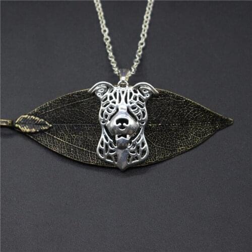 Elfin Pit Bull Necklaces Gold Color Silver Color Dog Jewellery American Pit Bull Terrier Pendant Necklaces Women Men
