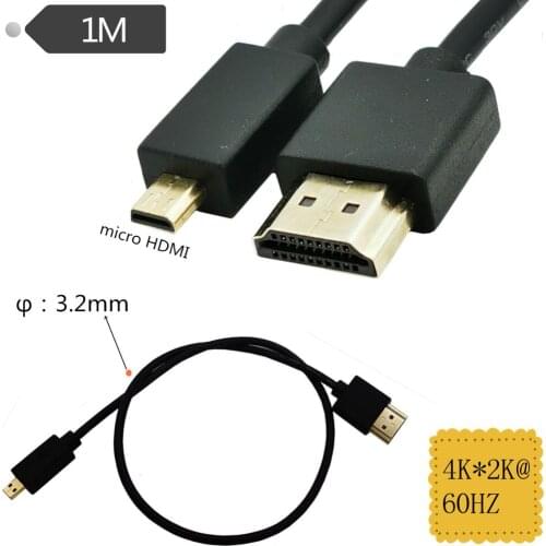 HDMI high-definition data line digital camera camera micro hdmi line version 2.0 4k*2k@60HZ